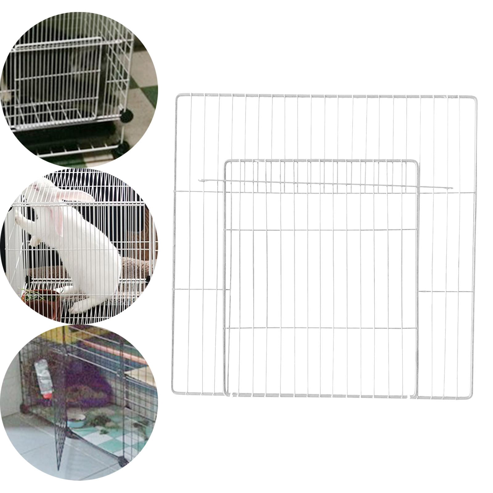 Door Cage Iron Yard Rabbit Fence Expandable Small Animals Panel White Dense Grid