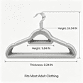 thumbnail image 2 of MegaLove Gray Velvet Non‑Slip Clothes Hangers, 10 Pack, Space Saving Heavy Duty Hangers for Closet Storage, 2 of 4