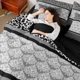 thumbnail image 4 of jejeloiu Vintage Baroque Flower 7 Pieces Bedding Comforter Set,Gray White Damask Full Bedding Set For Girls Boys Reversible, 4 of 8
