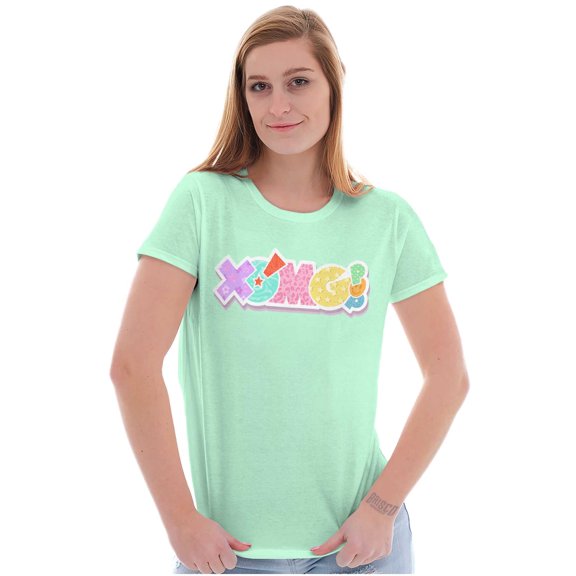 XOMG POP Colorful Pattern Palooza Logo Women's T Shirt Ladies Tee Brisco Brands S