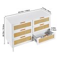 thumbnail image 5 of KFFKFF Rattan Dresser with Six Drawers, Contemporary Wooden Wardrobe Storage, Bohemian Style Dresser with Robust Handles and Legs, Ideal for Bedroom, Lounge, and Corridor, 5 of 10