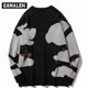 thumbnail image 3 of Harajuku vintage cartoon anime knitted sweater men winter oversized men's rock hip hop rap pullover women jumper ugly sweater, 3 of 4