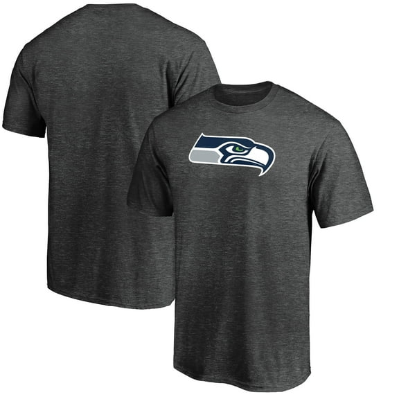 Men's Fanatics Heather Charcoal Seattle Seahawks Primary Logo T-Shirt