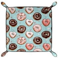 thumbnail image 2 of Women Girls Leather Square Dish Trinket Plate Jewelry Tray, Donuts Love Heart Pattern Flag Mothers Day Birthday Gift, 20.5x20.5cm, 2 of 6