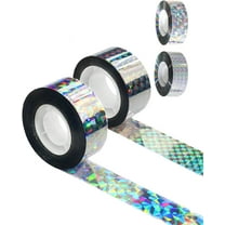 656 FT Bird Scare Tape Ribbon, 2 Pcs Deterrent Visual Reflective Tape Keep Away Birds, Double Sided Flash Tape Scare Pigeon, Duck, Woodpecker Be Gone for Outdoor, Garden, Balcony
