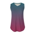 thumbnail image 5 of USSUMA Womens Summer Tops Womens Tank Tops Sleeveless V Neck Camisole Cold Shoulder Loose Fit Casual Printed Retro Tee Breathable Blouse Travel Purple Polyester Tax Free Weekend Tank Top for Women S, 5 of 6