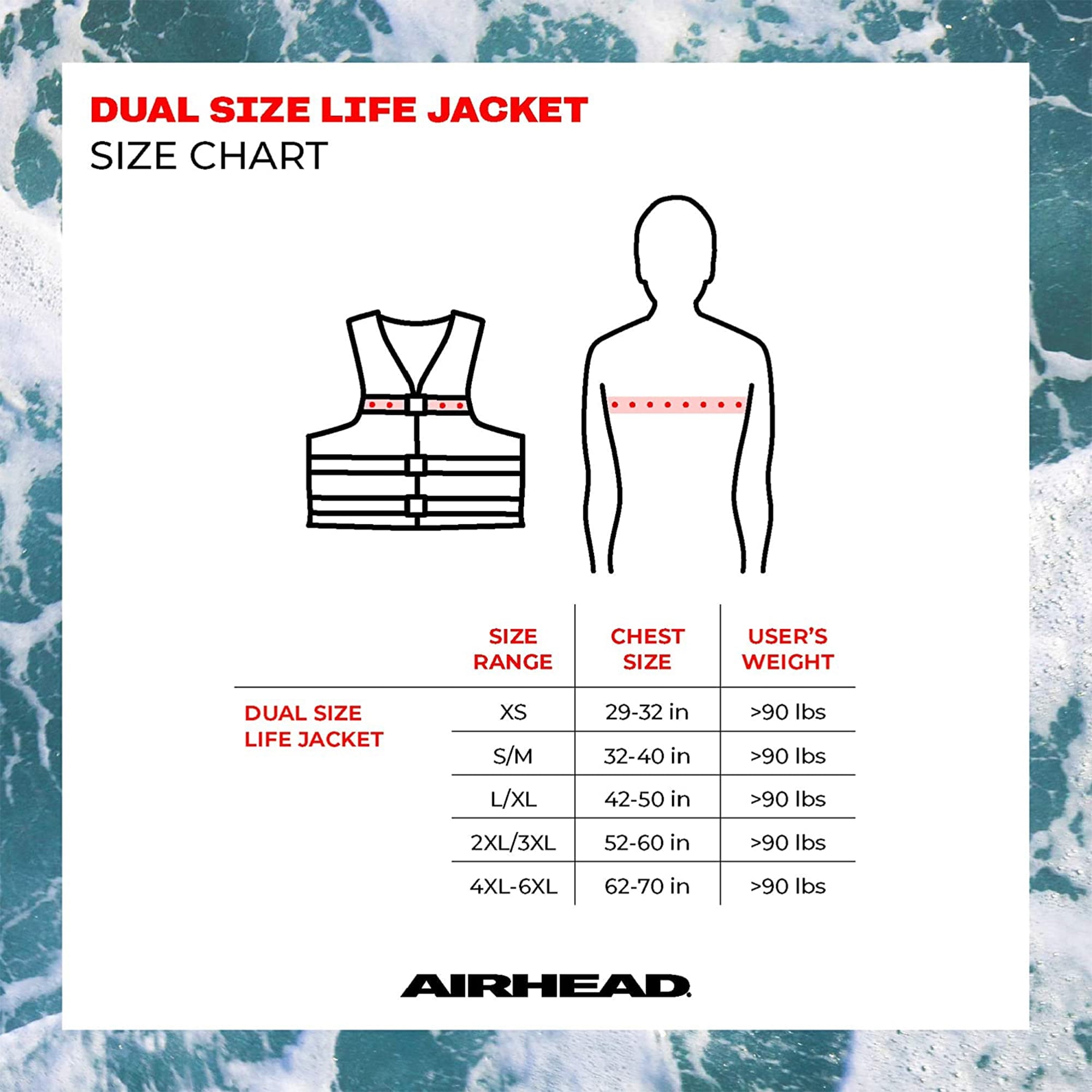 Kwik Tek Airhead Tropic Type III Family Adult Life Vest Jacket, 2XL/3XL