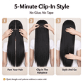 thumbnail image 6 of Vadktai Clip in Hair Extensions Real Human Hair Clip, Human Hair Clip in Extensions Black Women Invisible Natural Straight Seamless Clip on Hair Extensions, 6 of 6