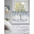 thumbnail image 4 of Half Window Curtains 24 Inches Long, Green Blue Eucalyptus Leaves Window Treatment Curtain Drapes, Summer Botanical Weeping Short Curtains Tiers for Kitchen Over Sink, 27.5"x24", 2 Panels, 4 of 7