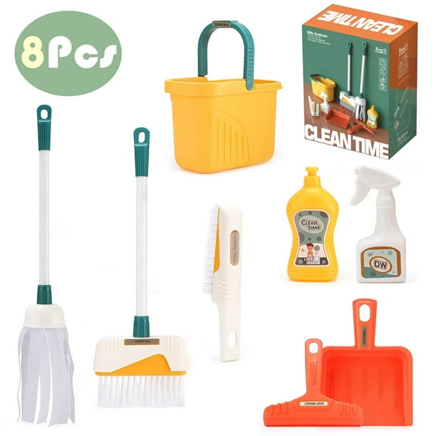 Kids Cleaning Set 8 Piece, Pretend Play Children House Cleaning Toys