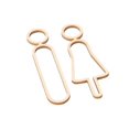 thumbnail image 1 of 2x Toilet Signs Wall Door Signage Modern Decorations Acrylic Toilet Door Sign Gold, 1 of 4