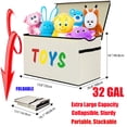 thumbnail image 7 of VICTORICH Foldable Toy Box Chest for Kids, 32gal Sturdy Fabric Storage Bin with Lid for Toys, Blankets and Clothes, Beige, 7 of 7