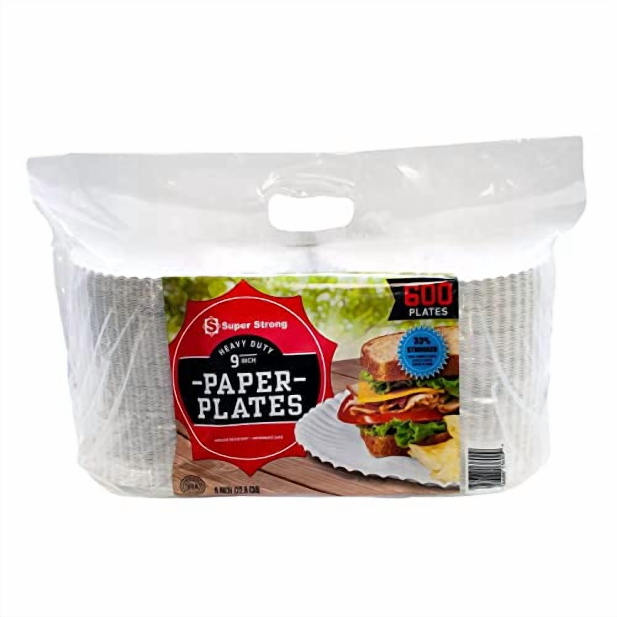 Super Strong Heavy-Duty Paper Plates, 9" (600 Count)