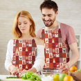 thumbnail image 3 of Red Christmas Patchwork Apron-Garden Aprons for Women with Pockets-Cotton Linen Waterproof Kitchen Cooking Gardening Aprons Adjustable for Kitchen,Cooking,BBQ and Salon 32"x27", 3 of 7