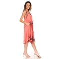 thumbnail image 4 of Sakkas Watercolor Palm Tree Tank Caftan Short Dress - Coral - One Size, 4 of 5