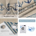 thumbnail image 4 of Blue Nautical Anchor Blackout Curtains for Bedroom/Living Room, Thermal Insulated Kitchen Curtains, Country Retro Ocean Beach Stripes Beige Grommet Darkening Window Treatment Drapes 42"x63"x2, 4 of 8