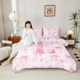 thumbnail image 4 of Castle Fairy Bow Letter Monogrammed E Queen Comforter Set,Princess Bedding Comforter Set, 4 of 8