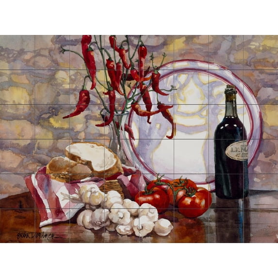 Tile Mural Kitchen Backsplash - Old World Kitchen - by Erin Dertner