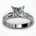 thumbnail image 3 of HeartsAndYou 1.8ct Princess Cut Moissanite Accent Engagement Ring for Women 18k White Gold over Silver, 3 of 7