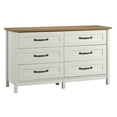 thumbnail image 2 of Better Homes & Gardens Modern Farmhouse 56.85" Wide 6 Drawer Dresser, Alabaster and Light Honey Finish, 2 of 8