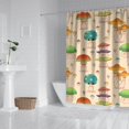 thumbnail image 2 of Red Mushroom Cartoon Light Pattern Shower Curtain 72"x72" ,Bathroom Decorative Shower Curtains Set with 12 Hooks,Modern Waterproof Washable Shower Curtain, 2 of 6