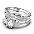 thumbnail image 4 of Gorgeous Boho & hippie 2.25 Carat Oval Cut Vintage Look Diamond Moissanite Engagement Ring Set, Wedding Ring in 925 Sterling Silver With 18k White Gold Plating, Trio set, 4 of 4