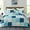 Blue, variant on Whale Flotilla Reversible Patchwork Quilt Set King Size, Lightweight Boho Printed Bedspreads Coverlets Quilts Bedding Set with 2 Pillow Shams for All Seasons, Light Grey