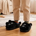 thumbnail image 5 of CUZIBR Kids Slippers Girls Boys Cute Cat Fuzzy House Slippers Close Toe Warm Winter Warm Indoor Footwear,Black,6-7 Years, 5 of 5
