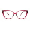 thumbnail image 2 of Retro Womens Classy Oversized Rectangular Cat Eye Reading Glasses Burgundy +1.50, 2 of 4