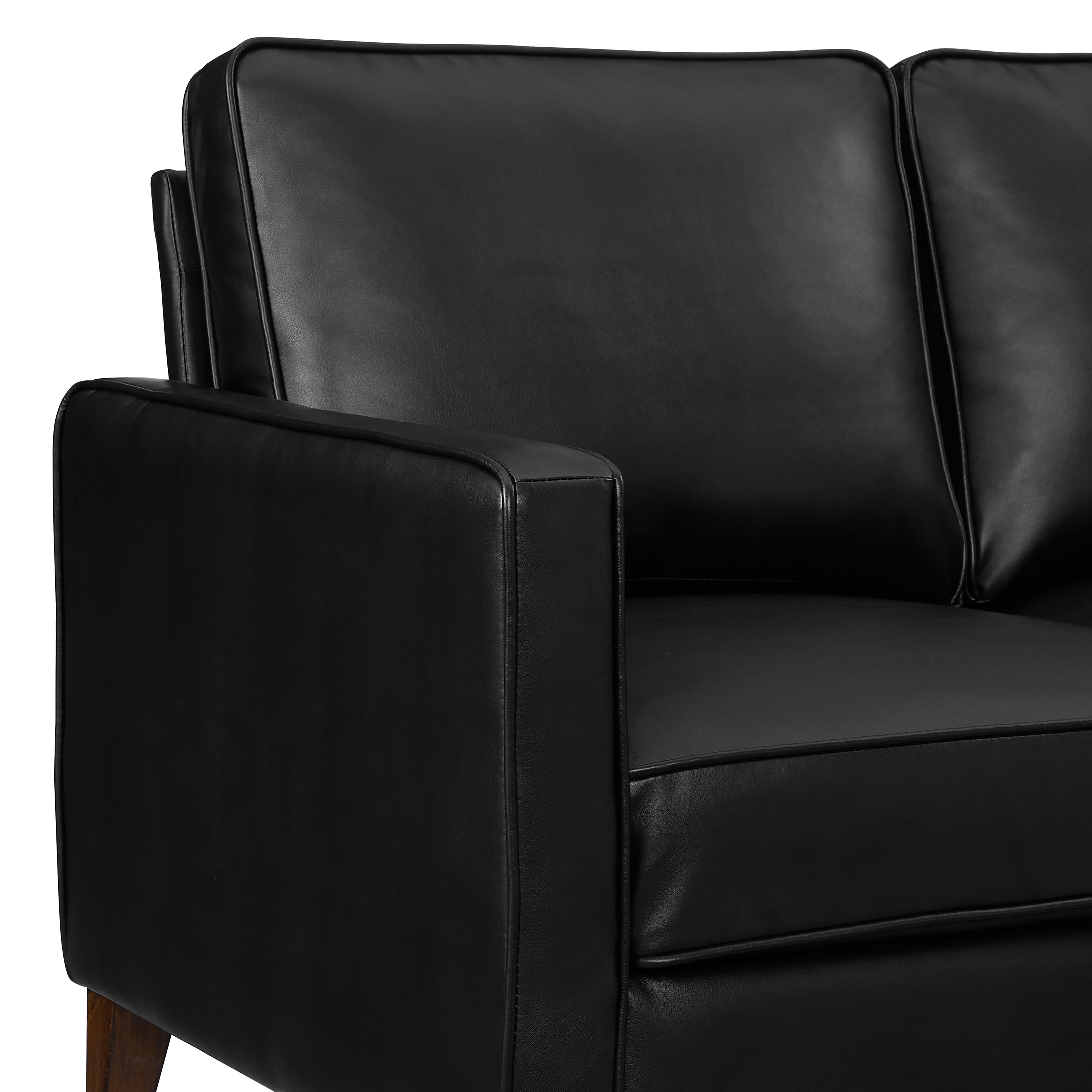 Hillsdale Jianna Faux Leather Sofa, Black - image 9 of 12