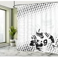 thumbnail image 4 of Ambesonne Polka Dot Shower Curtain, Character Running Passing, 69"Wx70"L, Black White, 4 of 4