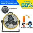 thumbnail image 3 of 20 in. Step-less Speed Adjustment 5703 CFM Heavy Duty High Velocity Barrel Floor Drum Fan in Yellow with DC Motor, 3 of 6