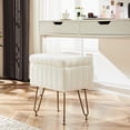 thumbnail image 6 of Edx Stool Chair With Storage Space With Non-slip Feet for Powder Room, Bedroom,  White, 6 of 8