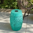 thumbnail image 2 of Tcbosik Side Table with Built-in Solar Battery, 12 Inch Barrel Shape End Table for Indoor & Outdoor, Living Room, Balcony, Patio, Garden, Poolside, Teal, 2 of 7