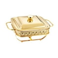 thumbnail image 3 of DOLITY 1.8L Buffet Server Warming Tray with Lid Sturdy for Parties Buffet Food Tray Golden, 3 of 9