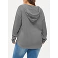 thumbnail image 6 of SHEWIN Sweatshirt Hoodies for Women Plus Size Hooded Light Fleece V Neck Drawstring Long Sleeve Hoodie Pullover Tops for Fall 2026 Gray 3X, 6 of 9