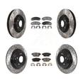 thumbnail image 1 of Transit Auto Front Rear Coated Drilled Slotted Disc Brake Rotors and Semi-Metallic Pads Kit for Car 2009-2014 Acura TL KDF-100833, 1 of 11