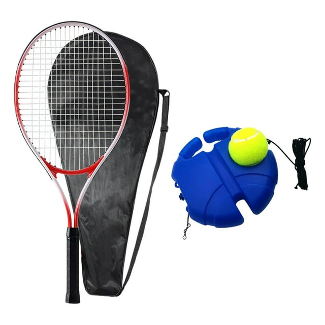 S SERENABLE Tennis Racket Portable Professional Tennis Training Ball with String Adults Red