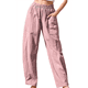 thumbnail image 2 of Pantalones de Verano para Mujer, para Vacaciones en la Playa, Cintura Alta, Pierna , Estampados, Holgados, Informales, Estilo Palazzo. Rosa S, 2 of 8