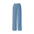 thumbnail image 7 of DJDLJWCJ Business Pants for Women Straight Leg High Waist Work Trousers Solid Color Stretchy Suit Pants Sky Blue Size L, 7 of 7