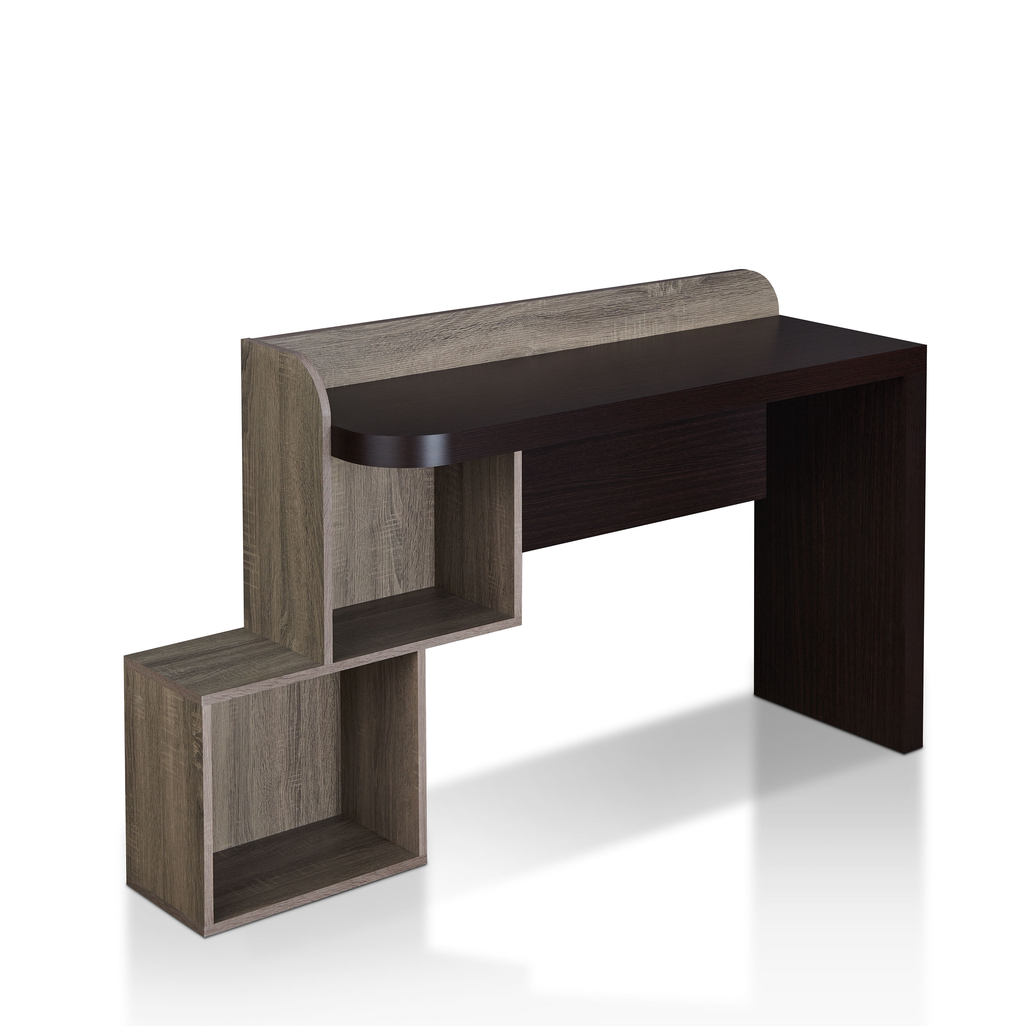 Furniture of America Boyne Modern Desk with Storage in Walnut Wood Finish