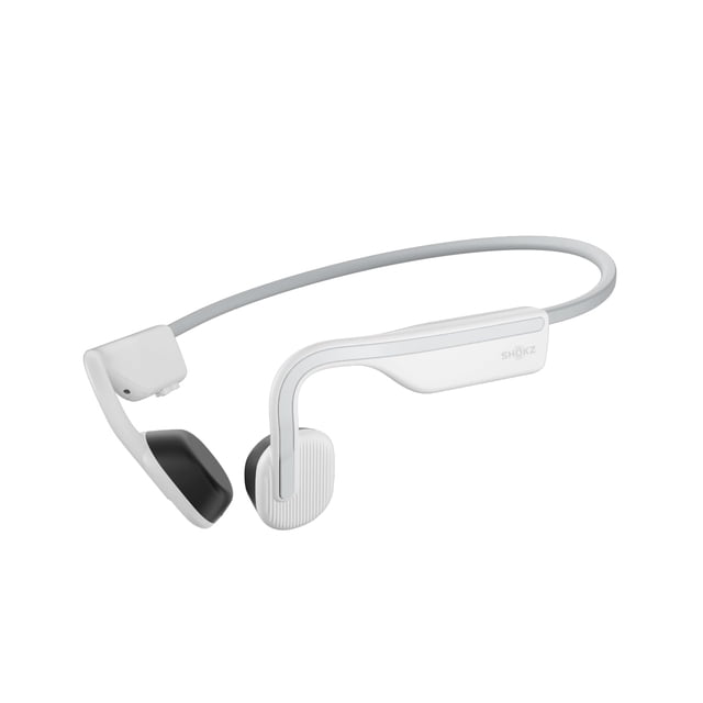 SHOKZ OpenMove - Open-Ear Bluetooth Sport Headphones, Bone Conduction Wireless Earphones, Sweatproof for Running and Workouts, with Sticker Pack(White)