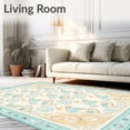 thumbnail image 2 of ODIKA 8'x10' Machine Washable Non-Slip Area Rug, Seashell Mosaic Bathroom with Marine Spiral Motifs High Traffic Rug, Beige, 707711, 2 of 7