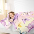 thumbnail image 4 of Homewish Kids Dreamy Butterfly Full Size Comforter Sets, Magic Animal Bedding Comforter Set, Yellow Purple Cartoon Reversible Bedding Sets, Luxury Bedroom Decor, 3-Piece, 4 of 8
