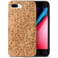 thumbnail image 1 of Case Yard Wooden Case Outside Soft TPU Silicone, Slim Fit Shockproof Wood Protective Phone Cover for Girls Boys Men and Women, Supports Wireless Charging Dices Falling Design case for iPhone-8-Plus, 1 of 7