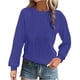 thumbnail image 2 of Ailaofu Womens Tops Trendy Dressy Casual Long Sleeve Crewneck Basic T Shirts Solid Loose Textured Blouses Outfits, 2 of 4