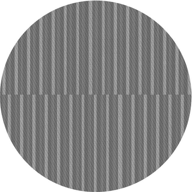 Ahgly Company Tapis Rond Lavable en Machine Intérieur Transitionnel Gris Cendré, 5 Pieds Rond