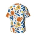thumbnail image 5 of Uemuo Flower Pattern Cotton Linen Short Sleeve Shirts,Casual Lightweight Button Down Shirts,Vacation Beach Summer Tops-, 5 of 7
