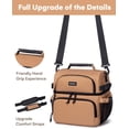 thumbnail image 3 of Artelaris Lunch Bag for Men Women, Dual Compartment Insulated Lunch Bag, Large Double Deck Leakproof Cooler Tote Bag with Side Pockets & Shoulder Strap Lunch Box for Picnic Work Camping Fishing, 3 of 8