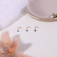 thumbnail image 2 of ZS 20G 6Pcs CZ Nose Studs Corkscrew Rings Zirconia Nose Piercing Gold Plated Nostril Piercing, 2 of 6